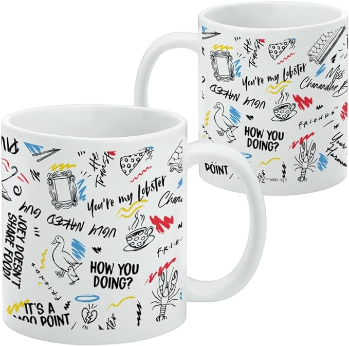 Friends - Quotes and Drawings Pattern Mug