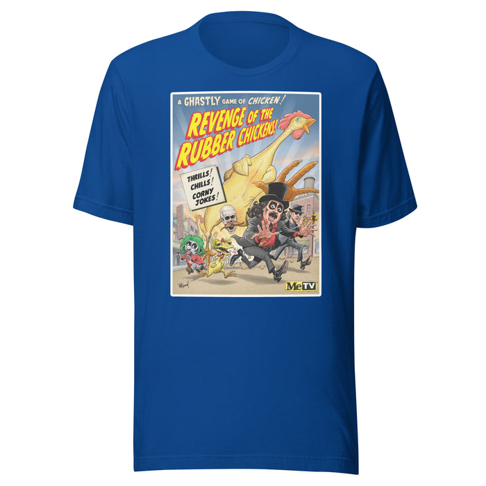 "Revenge of the Rubber Chickens" Svengoolie® T-Shirt by Tom Richmond (2023 Series)