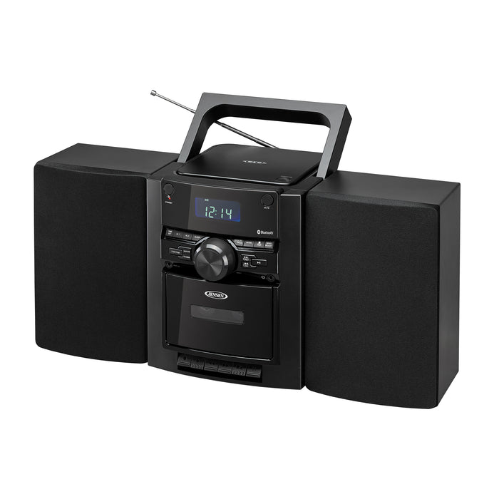 Jensen Portable Stereo Bluetooth CD Music System with Cassette and Digital AM/FM Radio
