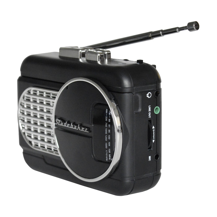 Studebaker Walkabout II Personal Stereo Cassette Player with AM/FM Stereo Radio and Built-in Speaker