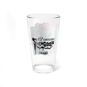 Back of the Svengoolie pint glass showing the black '45th Anniversary' Svengoolie logo with the MeTV logo below it.