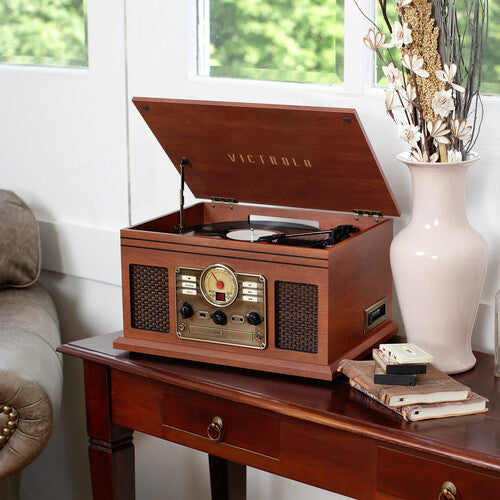 Victrola Classic 7-in-1 Turntable Music Entertainment Center Bluetooth (Mahogany)