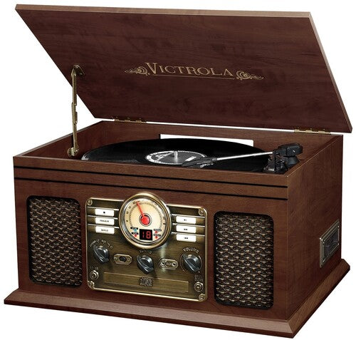 Victrola Classic 6 in 1 Espresso Wood Music Center with Bluetooth