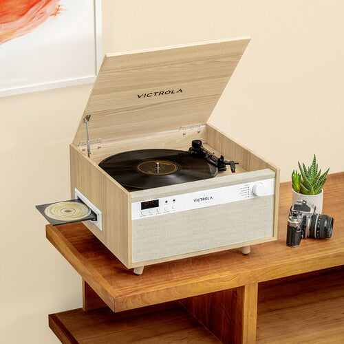 Victrola Century Bluetooth 6-in-1 Music Center Natural Wood product image 9 of 11