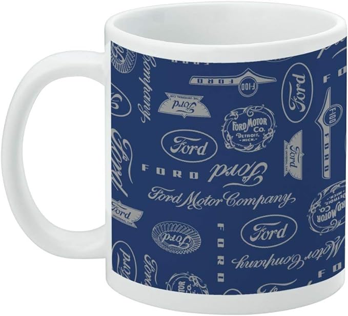 Mug featuring design named Ford - Company Logos Pattern Mug, product image 2 of 3