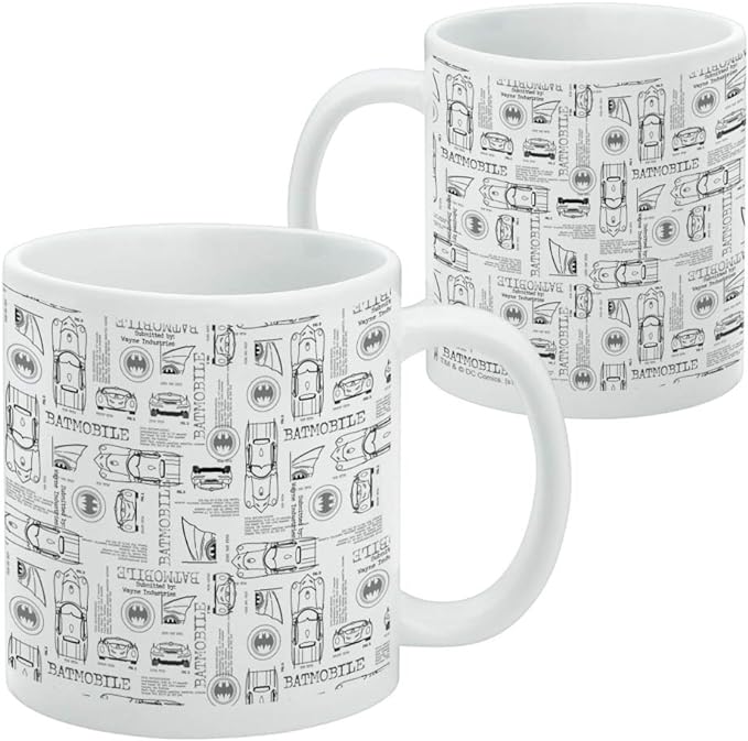 Mug featuring design named Batman - Batmobile Blueprints Mug, product image 2 of 3