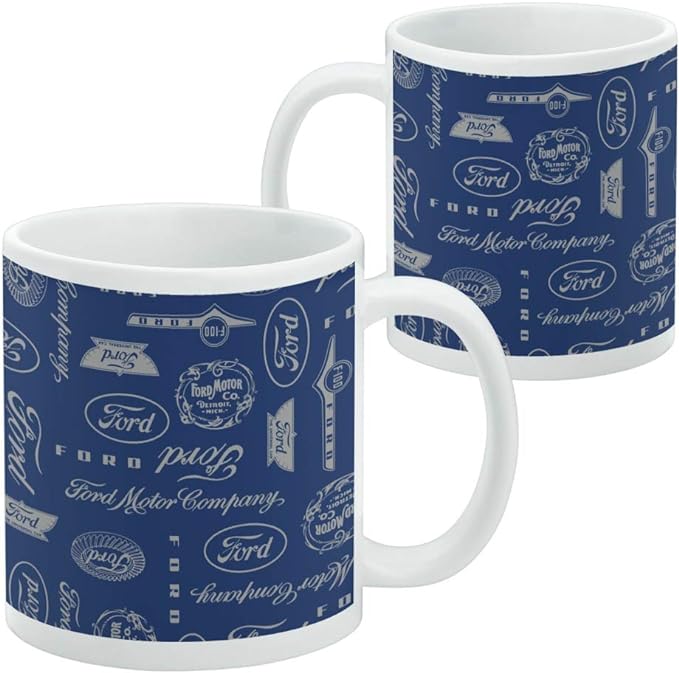 Mug featuring design named Ford - Company Logos Pattern Mug, product image 3 of 3