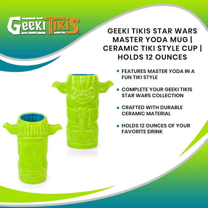 Star Wars - Geeki Tikis Star Wars Master Yoda Mug | Ceramic Tiki Style Cup | Holds 12 Ounces
