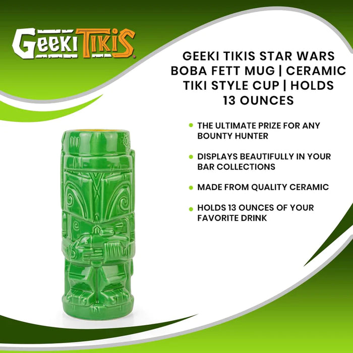 Star Wars - Geeki Tikis Star Wars Boba Fett Mug | Ceramic Tiki Style Cup | Holds 13 Ounces