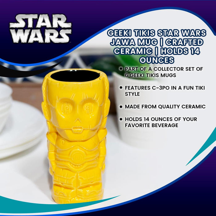 Geeki Tikis Star Wars C-3PO Mug | Crafted Ceramic | Holds 14 Ounces