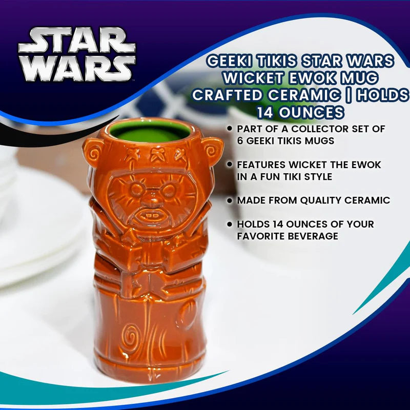 Star Wars - Geeki Tikis Star Wars Wicket Ewok Mug | Crafted Ceramic | Holds 14 Ounces