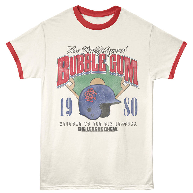 T-Shirt featuring design named Big League Chew - Helmet and Diamond Ringer
