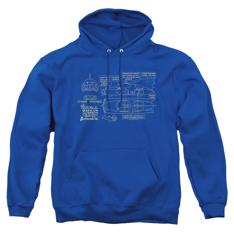 Hoodie featuring design named Batman - Batmobile Blueprints