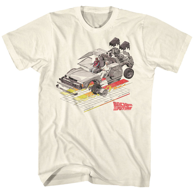 T-Shirt featuring design named Back to the Future - Deconstructed Car with Grid
