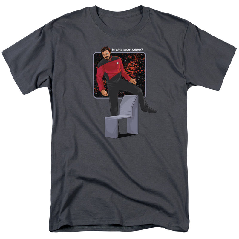 T-Shirt featuring design named Star Trek - TNG Is This Seat Taken?, product image 1 of 2
