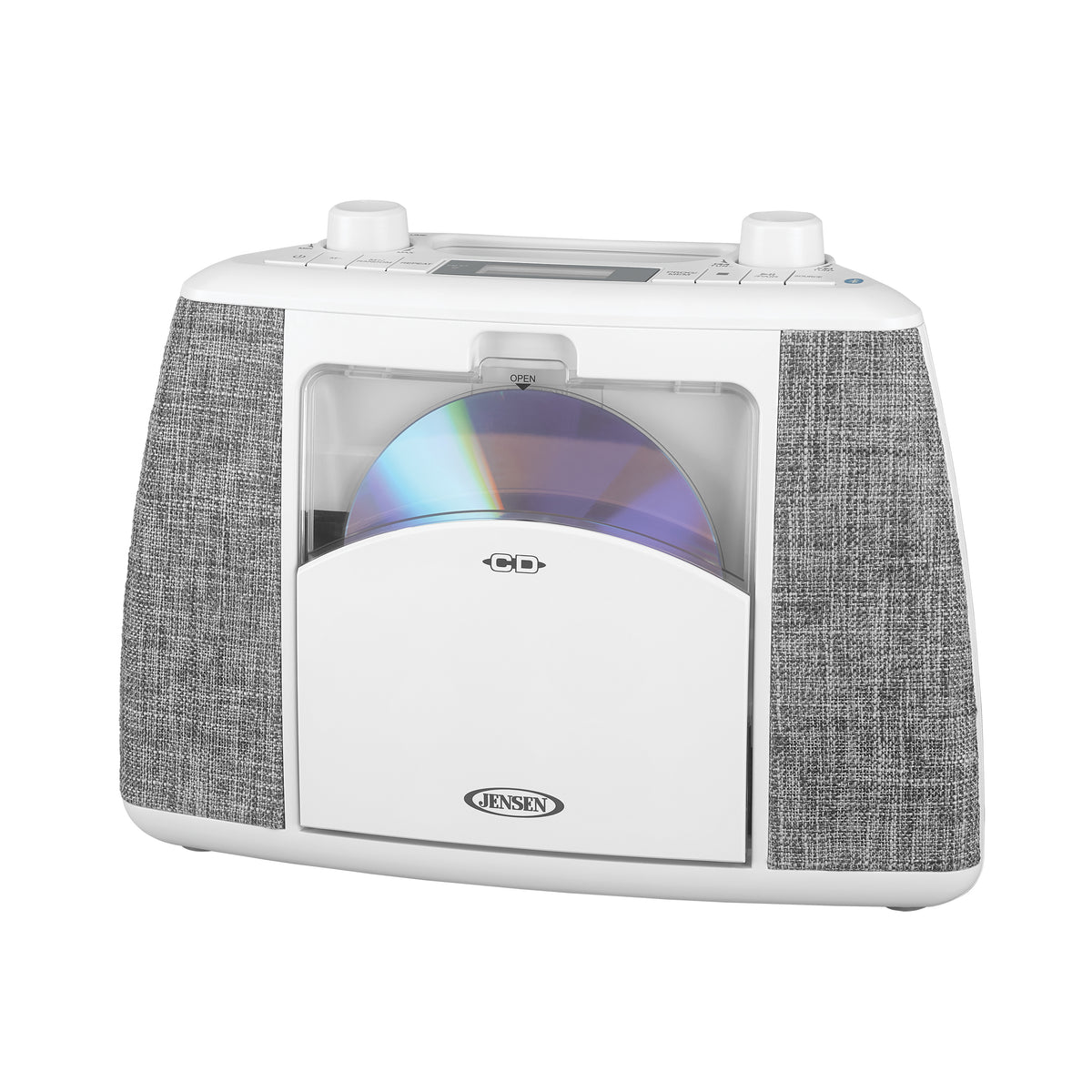 Jensen Portable Bluetooth CD Music System (White) — MeTV Mall