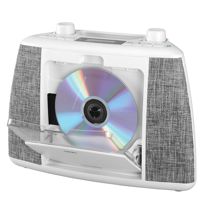 Jensen Portable Bluetooth CD Music System (White)