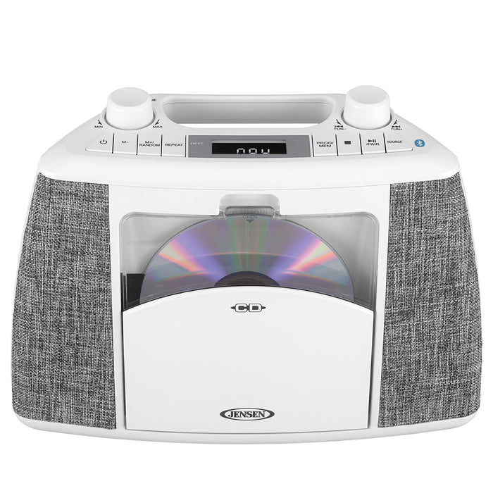 Jensen Portable Bluetooth CD Music System (White)