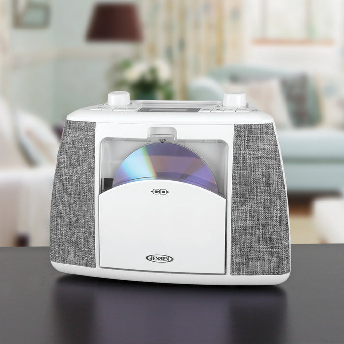 Jensen Portable Bluetooth CD Music System (White)