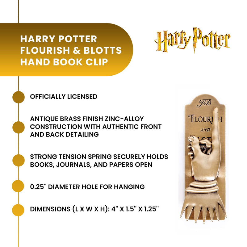 Harry Potter Flourish & Blotts Metal Hand Book Clip product image 9 of 9