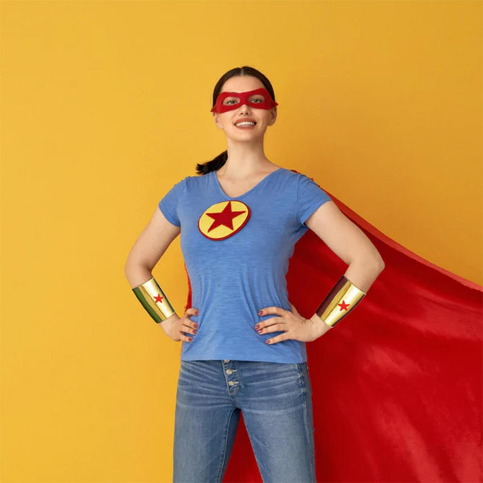 Wonder Gold Cuff Red Star Costume Jewelry Adult