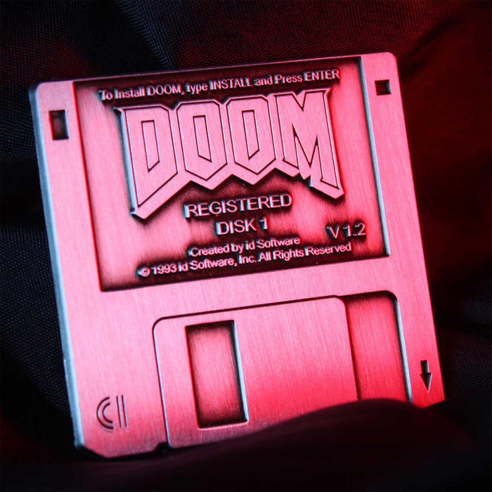 Doom - Floppy Disk Pin Badge Replica