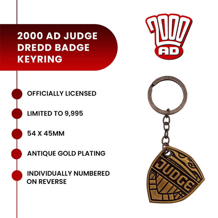 2000 AD Judge Dredd Badge Limited Edition Metal Keychain