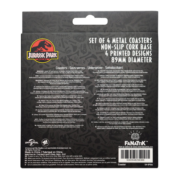 Jurassic Park - 4-Piece Metal Coaster Set