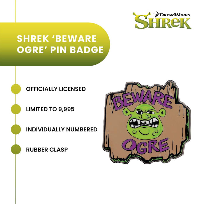 Shrek - "Beware Ogre" Limited Edition Enamel Pin