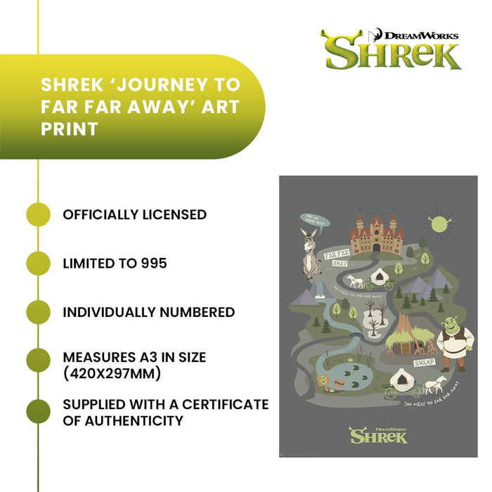 Shrek - "Journey to Far Far Away" A3 Art Print | 11.5 x 16.5 Inches