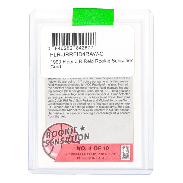 NBA - 1990 Fleer J.R. Reid Rookie Sensation Card