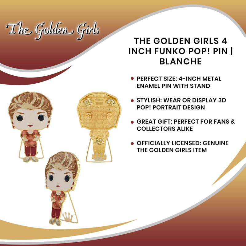 The Golden Girls 4 Inch Funko POP! Pin | Blanche product image 4 of 4