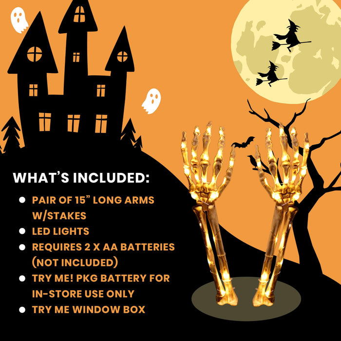 Light-Up Skeleton Arms Halloween Decor