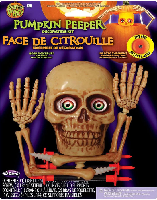 Light-Up Pumpkin Peeper Halloween Decor