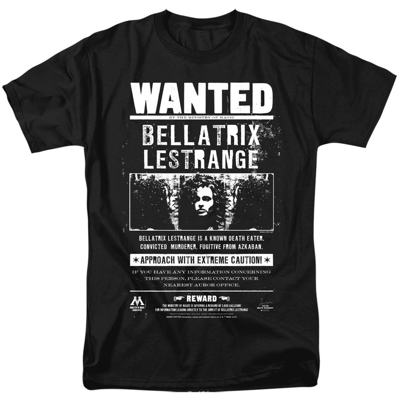 T-Shirt featuring design named Harry Potter - Bellatrix Wanted Poster, product image 1 of 2