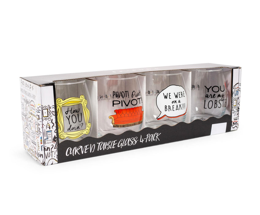 Friends - Iconic Quotes 21-Ounce Stemless Wine Glasses | Set of 4