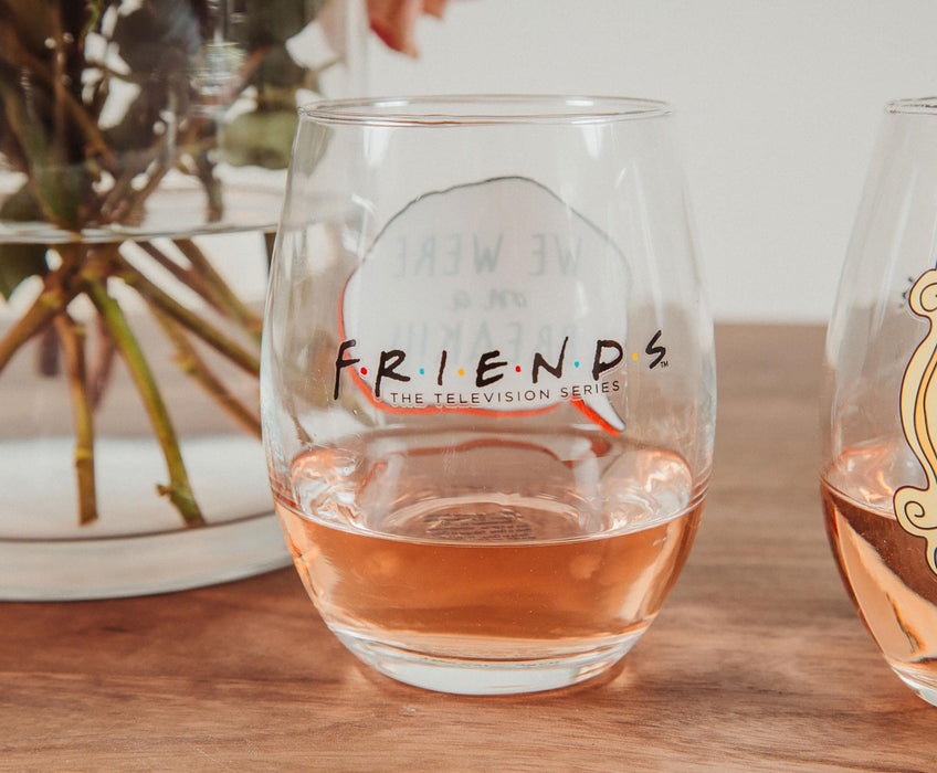 Friends - Iconic Quotes 21-Ounce Stemless Wine Glasses | Set of 4