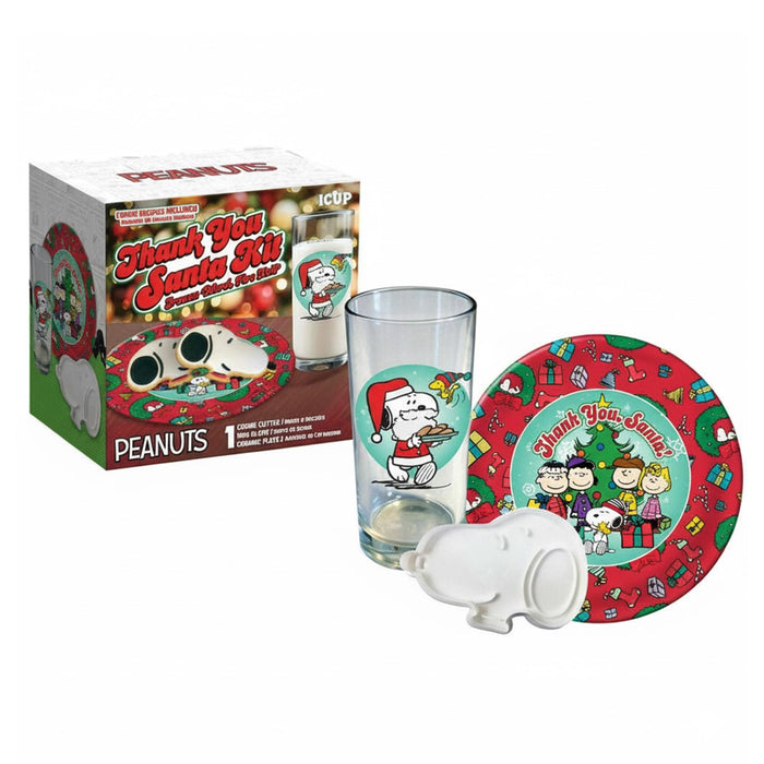 Peanuts - "Thank You, Santa" Gift Set | Glass, Plate, and Cookie Cutter