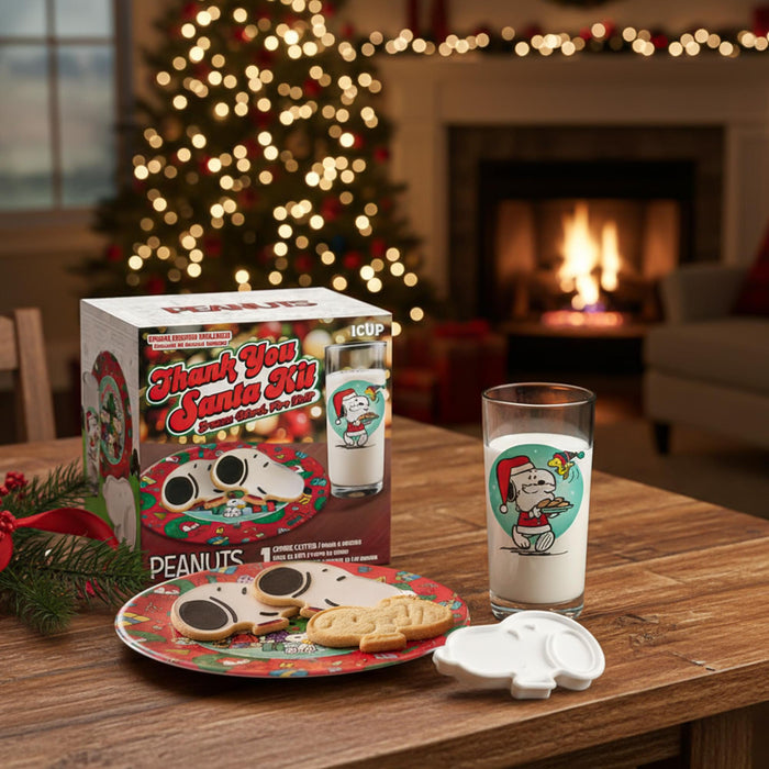 Peanuts - "Thank You, Santa" Gift Set | Glass, Plate, and Cookie Cutter