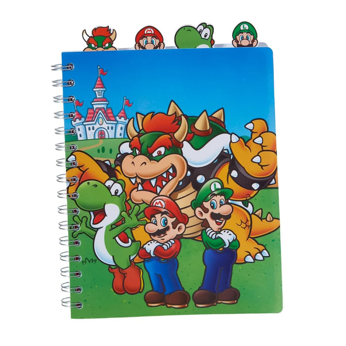 Super Mario Bros. - 7 x 8 Inch Spiral 4-Tab Notebook | 96 Lined Pages