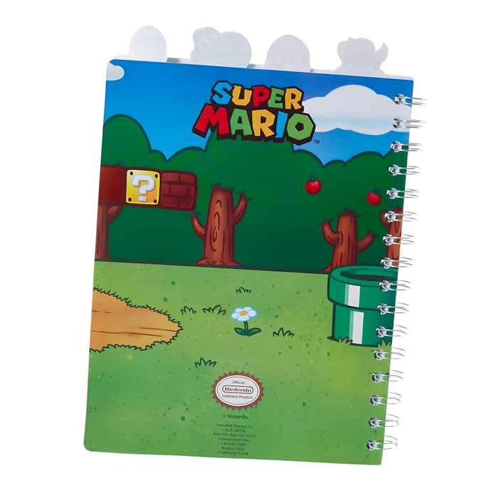 Super Mario Bros. - 7 x 8 Inch Spiral 4-Tab Notebook | 96 Lined Pages