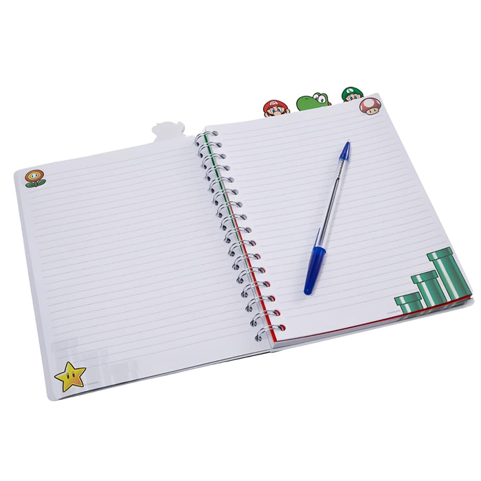 Super Mario Bros. - 7 x 8 Inch Spiral 4-Tab Notebook | 96 Lined Pages
