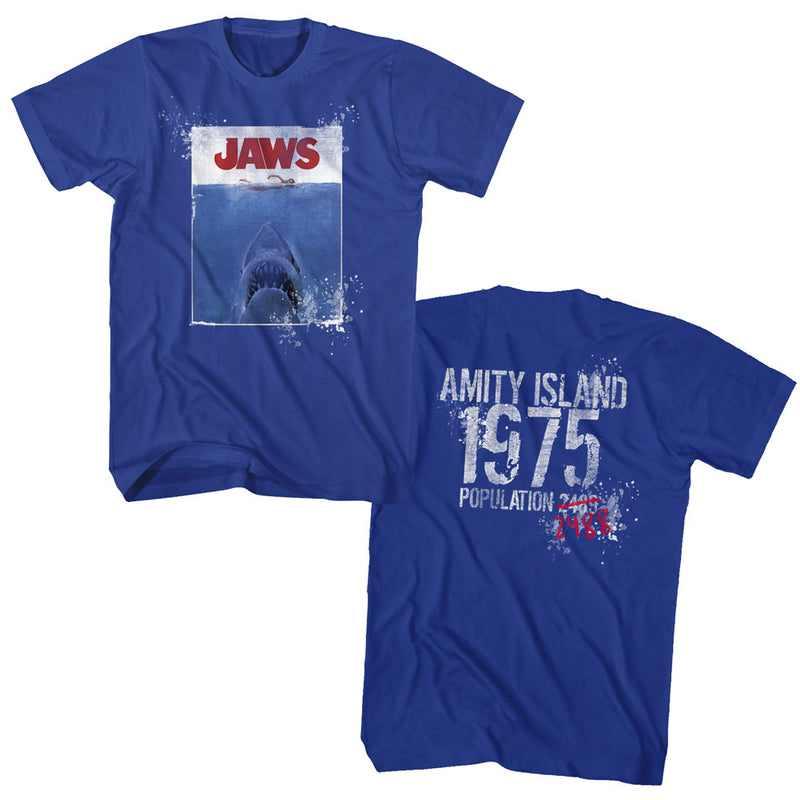 T-Shirt featuring design named Jaws - 1975 Population Update (Front & Back)
