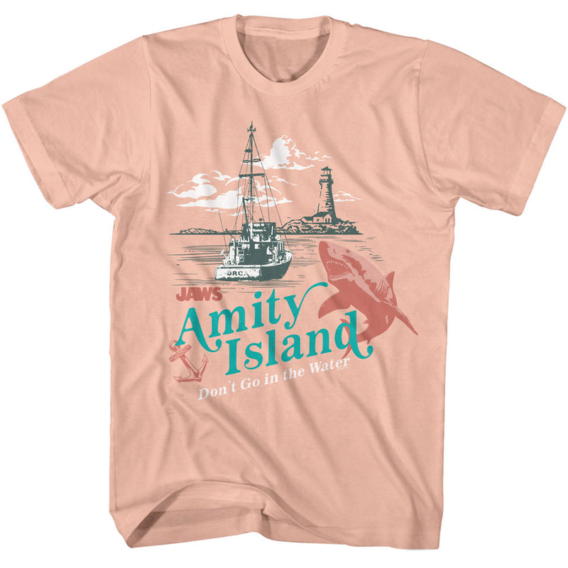 T-Shirt featuring design named Jaws - Peach Amity Poster