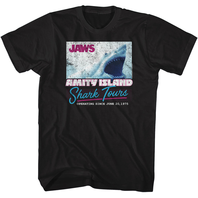 T-Shirt featuring design named Jaws - Shark Tours Neon