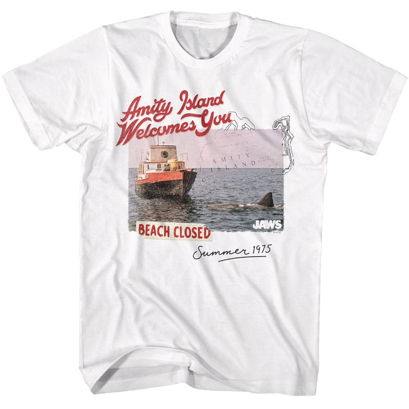 T-Shirt featuring design named Jaws - Beach Closed Summer '75