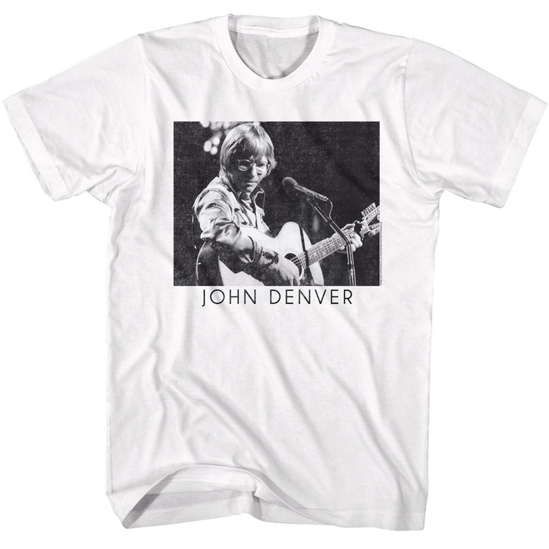 John Denver - Playing Guitar (B&W)