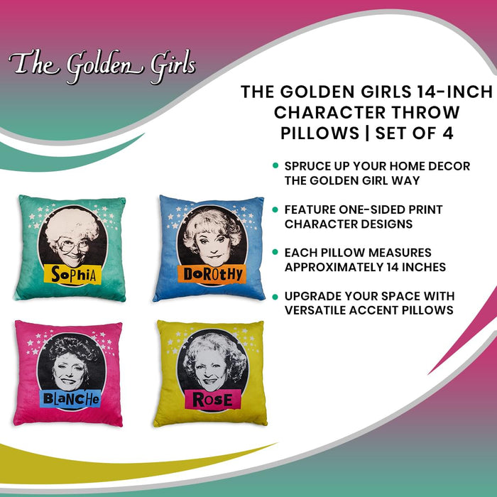 The Golden Girls 14-Inch Character Throw Pillows | Set of 4
