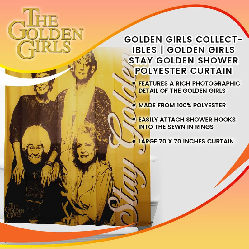The Golden Girls Collectibles | Stay Golden Polyester Shower Curtain product image 6 of 6