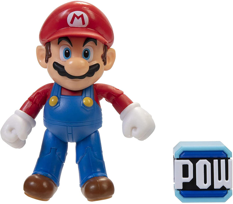 Super Mario - World of Nintendo 4 Inch Figure | Mario w/ POW Block